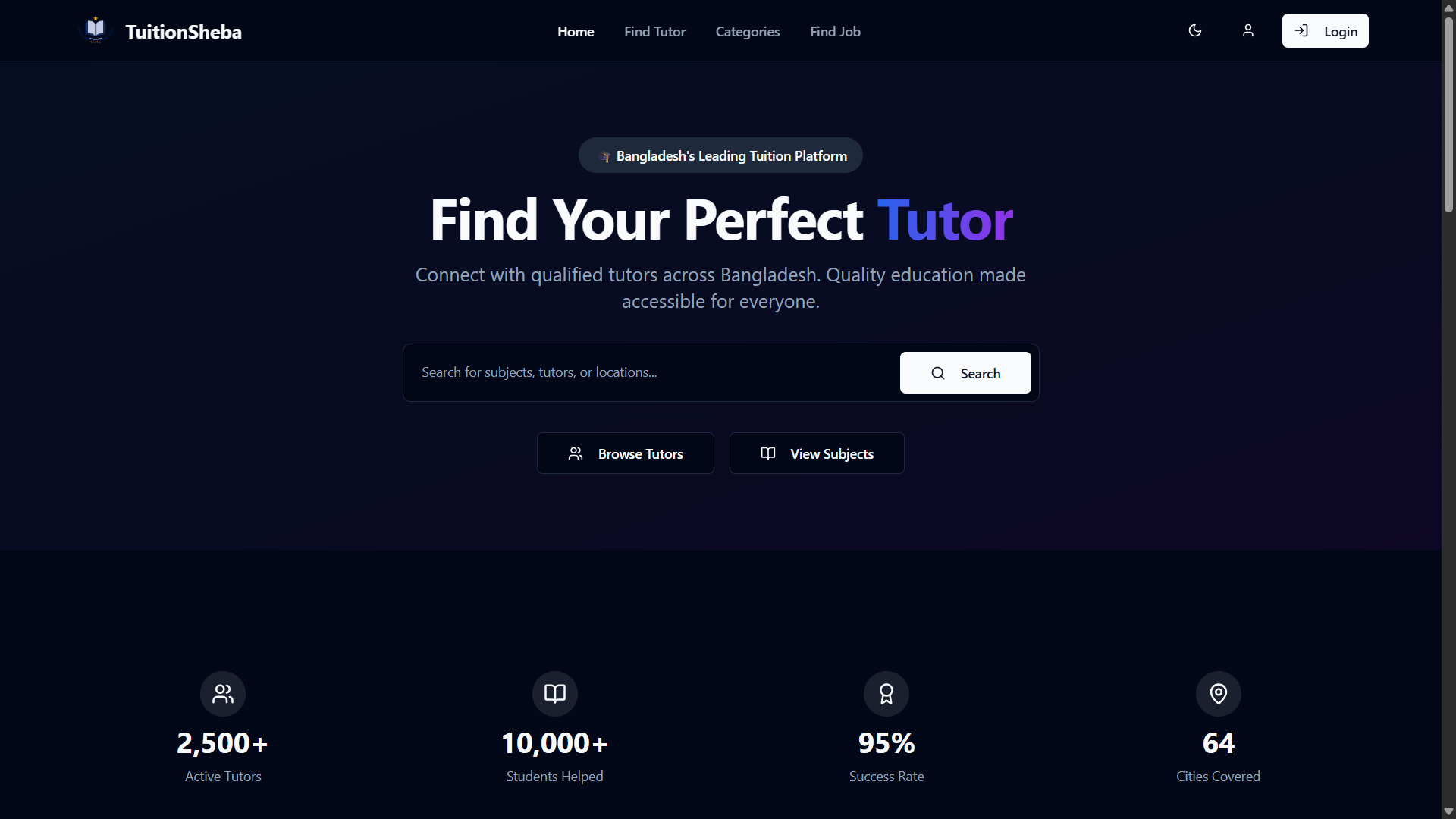 Tuition-Sheba Web Application UI
