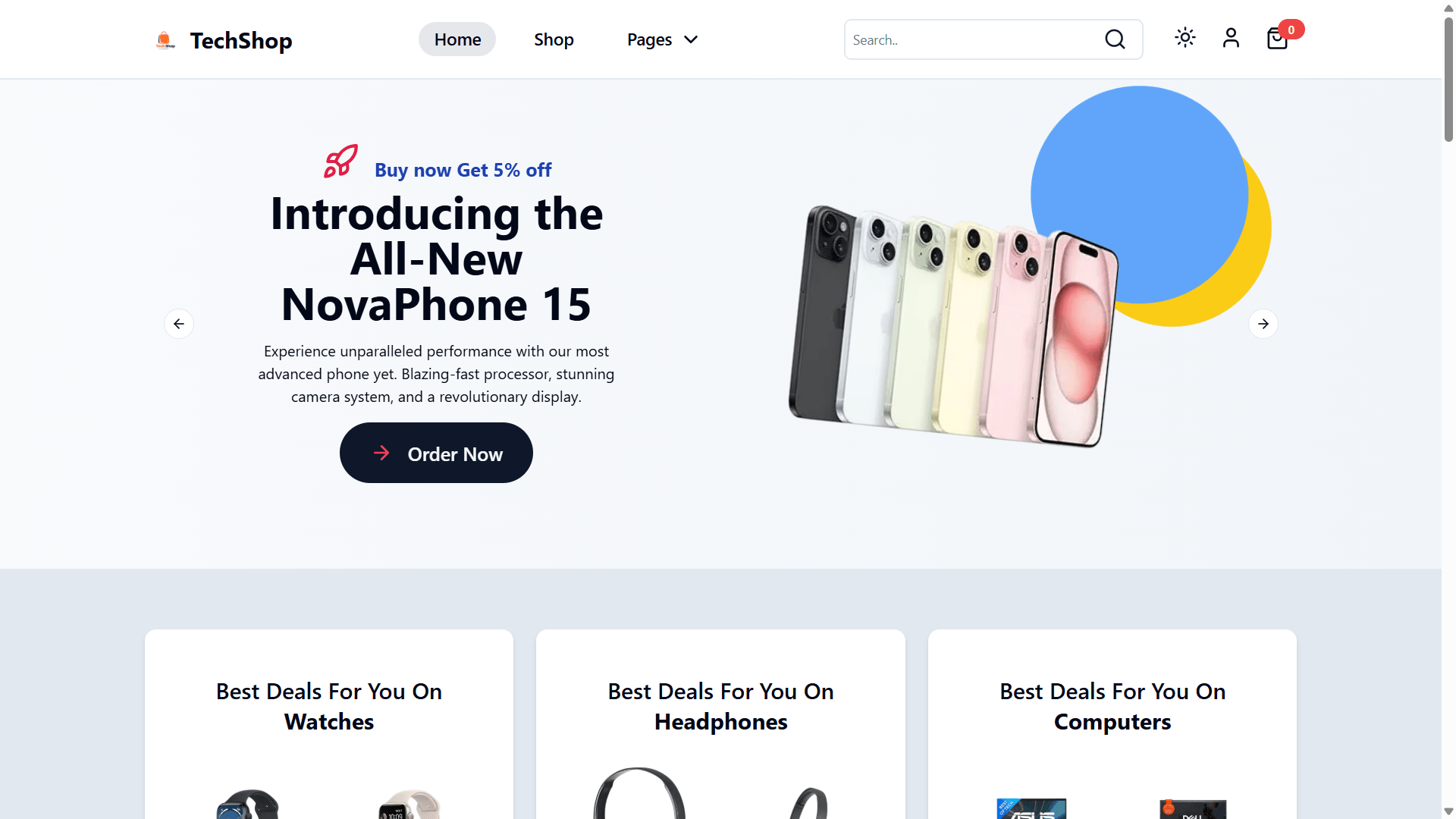 Tech E-commerce Platform UI